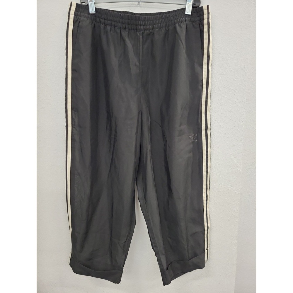 Retro Style Adidas Crop Joggers Sheer Leg Area W/Shorts Liner Black Size Large